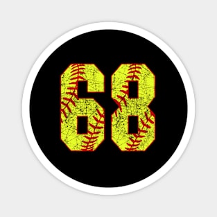 Fastpitch Softball Number 68 #68 Softball Shirt Jersey Uniform Favorite Player Biggest Fan Magnet